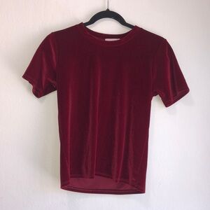 Ten Sixty Sherman Velour Top red burgundy fairycore size small valentines day